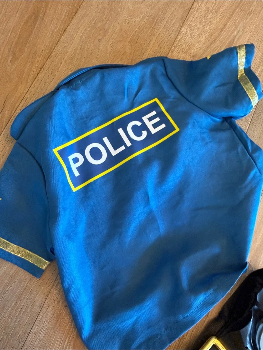 Kids' Blue Police Officer Costume Dress with Belt & Handcuffs
